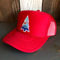 WILDERNESS TREE High Crown Trucker Hat - Red