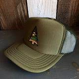 WILDERNESS TREE (Midnight) High Crown Trucker Hat - Olive