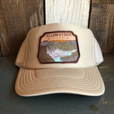 YELLOWSTONE RIVER, Wyoming USA High Crown Trucker Hat (Khaki)