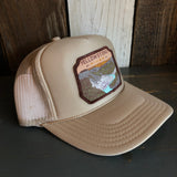 YELLOWSTONE RIVER, Wyoming USA High Crown Trucker Hat (Khaki)