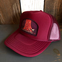 SEQUOIA NATIONAL PARK Est. 1890 High Crown Trucker Hat - Burgundy Maroon