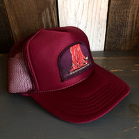 SEQUOIA NATIONAL PARK Est. 1890 High Crown Trucker Hat - Burgundy Maroon