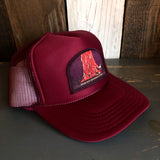 SEQUOIA NATIONAL PARK Est. 1890 High Crown Trucker Hat - Burgundy Maroon