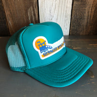 Hermosa Beach GOLDEN HOUR High Crown Trucker Hat - Jade Green