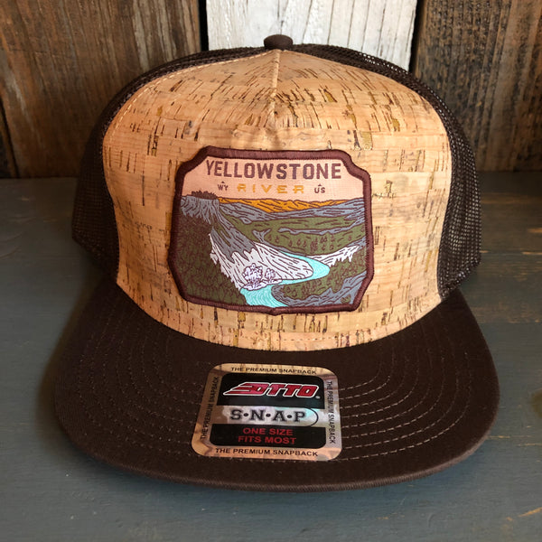 YELLOWSTONE RIVER, Wyoming USA Premium Cork Trucker Hat (Brown)
