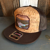 YELLOWSTONE RIVER, Wyoming USA Premium Cork Trucker Hat (Brown)