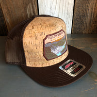 YELLOWSTONE RIVER, Wyoming USA Premium Cork Trucker Hat (Brown)