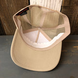 SOUTH BAY SURF (Multi Colored Patch) - 5 Panel Mid Profile Mesh Back Trucker Hat - Khaki