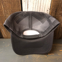 Hermosa Beach FIESTA - 5 Panel Mid Profile Mesh Back Trucker Hat - Charcoal Grey