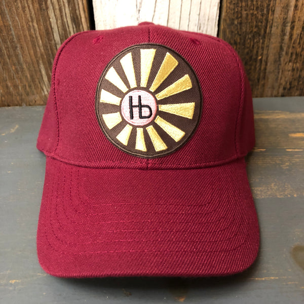 Hermosa Beach SUNBEAMS 6 Panel Mid Profile Baseball Cap - Maroon