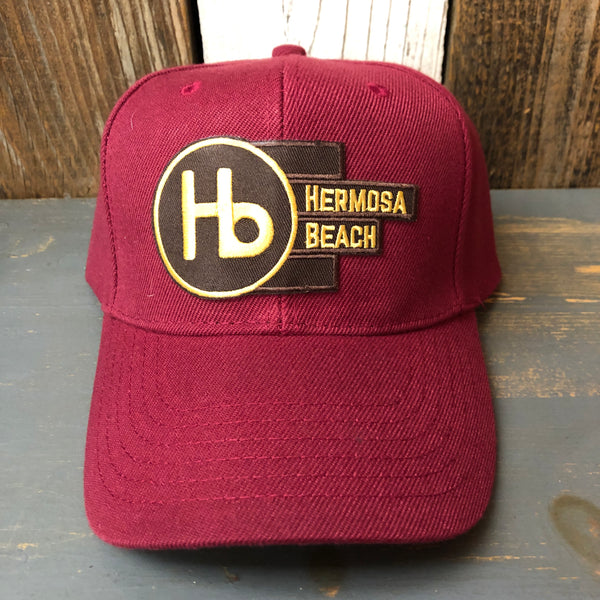 Hermosa Beach THE NEW STYLE 6 Panel Mid Profile Baseball Cap - Maroon