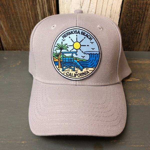 Hermosa Beach SHOREFRONT 6 Panel Mid Profile Baseball Cap - Grey