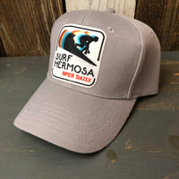 SURF HERMOSA :: OPEN DAILY 6 Panel Mid Profile Baseball Cap - Grey
