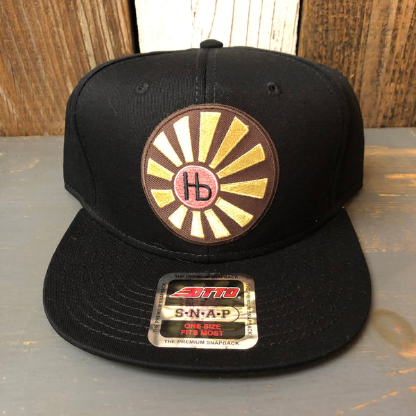 Hermosa Beach SUNBEAMS - 6 Panel Mid Profile Snapback Hat - Black