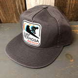 SURF HERMOSA :: OPEN DAILY - 5 Panel Low Profile Style Dad Hat - Charcoal Grey