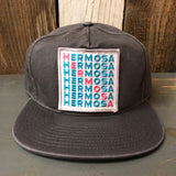 Hermosa Beach OCEAN DRIVE - 5 Panel Low Profile Style Dad Hat - Charcoal Grey
