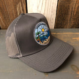 Hermosa Beach SHOREFRONT - 5 Panel Mid Profile Mesh Back Trucker Hat - Charcoal Grey