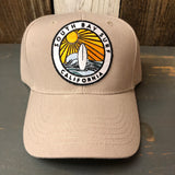 Hermosa Beach SOUTH BAY SURF (Multi Colored Patch) 6 Panel Mid Profile Baseball Cap - Khaki