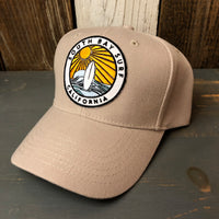 Hermosa Beach SOUTH BAY SURF (Multi Colored Patch) 6 Panel Mid Profile Baseball Cap - Khaki