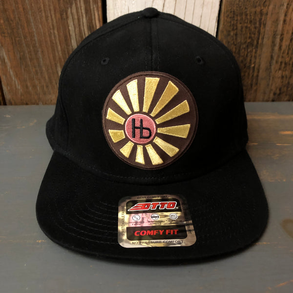 Hermosa Beach SUNBEAMS "OTTO COMFY FIT" 6 Panel Mid Profile Snapback Hat - Black