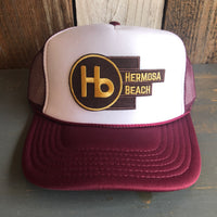 Hermosa Beach THE NEW STYLE Trucker Hat - Maroon/White/Maroon