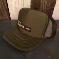 Hermosa Beach HERMOSA AVE High Crown Trucker Hat - Olive