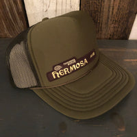 Hermosa Beach HERMOSA AVE High Crown Trucker Hat - Olive