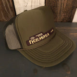 Hermosa Beach HERMOSA AVE High Crown Trucker Hat - Olive