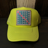 Hermosa Beach OCEAN DRIVE Trucker Hat - Neon Yellow