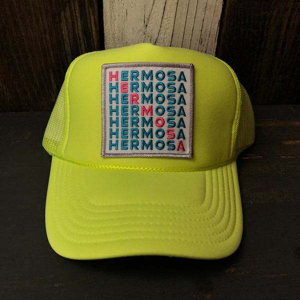 Hermosa Beach OCEAN DRIVE Trucker Hat - Neon Yellow