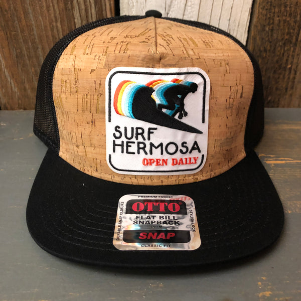 SURF HERMOSA :: OPEN DAILY Trucker Hat - Black/Cork