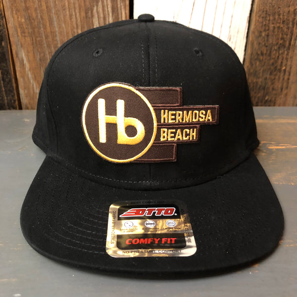 Hermosa Beach THE NEW STYLE "OTTO COMFY FIT" 6 Panel Mid Profile Snapback Hat - Black