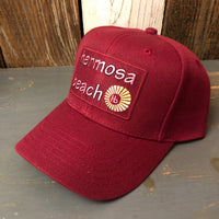 Hermosa Beach WELCOME SIGN 6 Panel Mid Profile Baseball Cap - Maroon