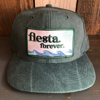 Hermosa Beach FIESTA HERMOSA 6 Panel Mid Profile Baseball Cap - Dark Green