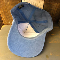 SMOKEY BEAR / PREVENT WILDFIRES 5 panel Stone Washed Canvas 2-Tone - Sky/White Braid