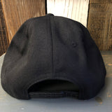 Hermosa Beach SURF HERMOSA :: OPEN DAILY 6 Panel Wool Blend Flat Bill Hat - Black