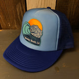 Hermosa Beach TUBULAR High Crown 5 Panel Trucker Cap, Foam/Mesh - Columbia Blue/Royal