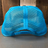 Hermosa Beach OCEAN DRIVE High Crown 5 Panel Trucker Cap, Foam/Mesh - Charcoal/Aqua