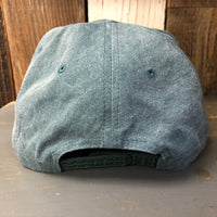 LIFE IS GREAT IN THE GOLDEN STATE :: 5 panel Stone Washed Canvas 2-Tone - Moss/Gold Braid