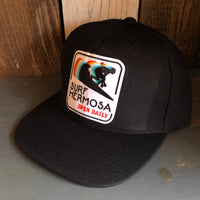 Hermosa Beach SURF HERMOSA :: OPEN DAILY 6 Panel Wool Blend Flat Bill Hat - Black