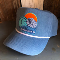 Hermosa Beach TUBULAR 5 panel Stone Washed Canvas 2-Tone - Sky/White Braid