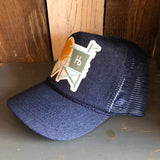 Hermosa Beach LIFEGUARD TOWER 5 panel Denim Mesh Back Cap - Navy