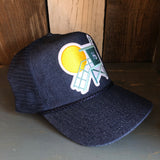Hermosa Beach LIFEGUARD TOWER 5 panel Denim Mesh Back Cap - Navy