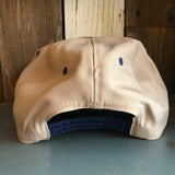 Hermosa Beach SURFING GRIZZLY BEAR 5-Panel Polyester Golf, 2-Tone - Khaki/Navy Braid