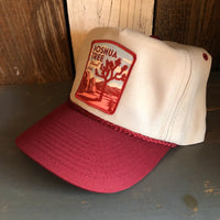 JOSHUA TREE NATIONAL PARK 5-Panel Polyester Golf, 2-Tone - Grey/Maroon Braid