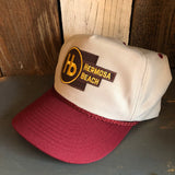 Hermosa Beach THE NEW STYLE 5-Panel Polyester Golf, 2-Tone - Grey/Maroon Braid