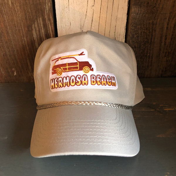 Hermosa Beach WOODIE 5-Panel Polyester Golf Cap - Grey/Grey Braid