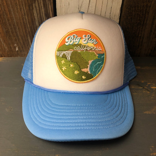 BIG SUR, CALIFORNIA High Crown Summer Foam Front/Mesh Back - Columbia Blue
