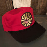 Hermosa Beach SUNBEAMS 5 Panel High Crown Baseball Cap - Black/Red