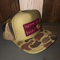 Hermosa Beach WELCOME SIGN Trucker Hat - CAMOUFLAGE Green/Light Loden/Green
